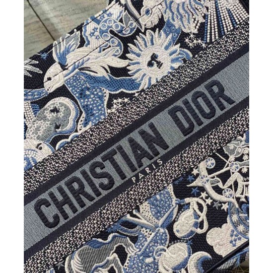 Fake Christian Dior Medium Dior Book Tote Dark Blue Replica