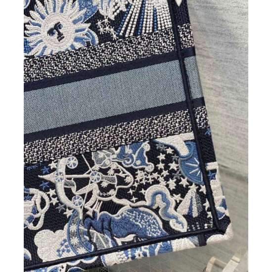 Fake Christian Dior Medium Dior Book Tote Dark Blue Replica