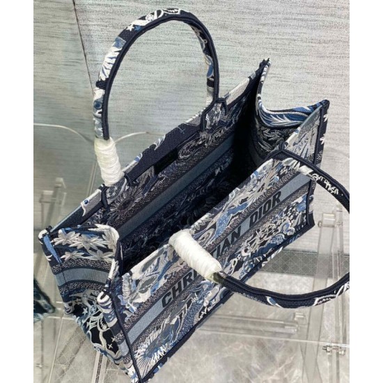 Fake Christian Dior Medium Dior Book Tote Dark Blue Replica