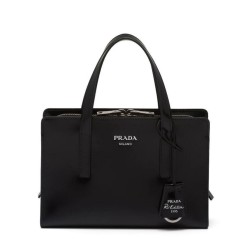 Replica Prada Re-Edition 1995 Brushed-Leather Mini Handbag Black