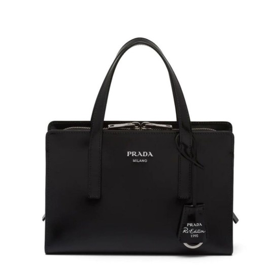Replica Prada Re-Edition 1995 Brushed-Leather Mini Handbag Black