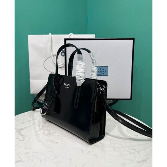 Replica Prada Re-Edition 1995 Brushed-Leather Mini Handbag Black