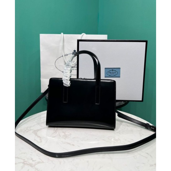 Replica Prada Re-Edition 1995 Brushed-Leather Mini Handbag Black