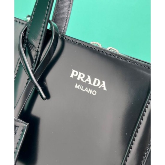 Replica Prada Re-Edition 1995 Brushed-Leather Mini Handbag Black