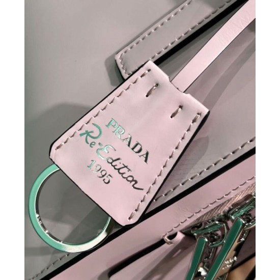 Fake Prada Re-Edition 1995 Brushed-Leather Mini Handbag Pink Replica