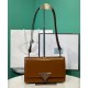Replica Prada Embleme Brushed-Leather Bag Coffee