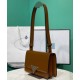 Replica Prada Embleme Brushed-Leather Bag Coffee