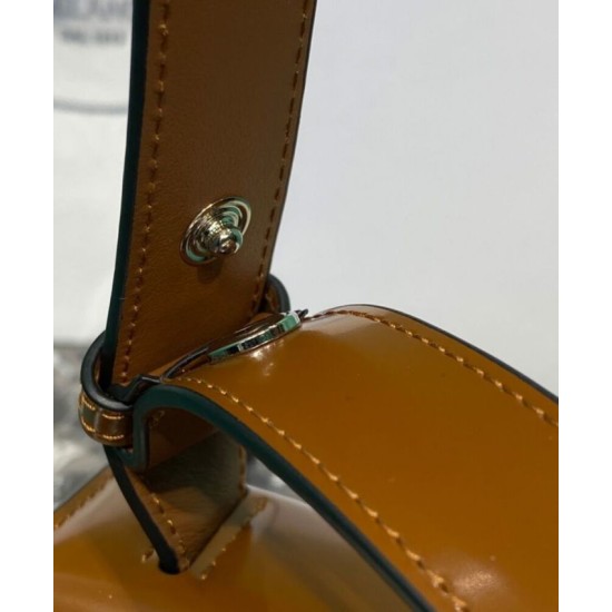 Replica Prada Embleme Brushed-Leather Bag Coffee