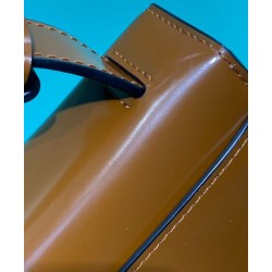 Replica Prada Embleme Brushed-Leather Bag Coffee