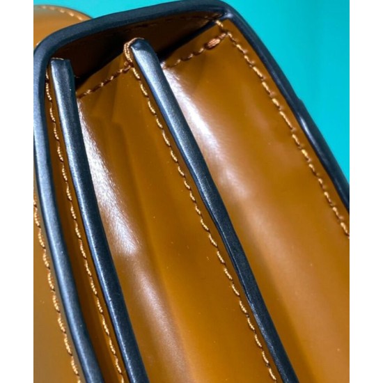 Replica Prada Embleme Brushed-Leather Bag Coffee