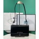 Fake Prada Embleme Brushed-Leather Bag Black Replica