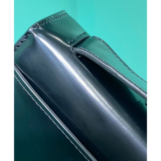 Fake Prada Embleme Brushed-Leather Bag Black Replica