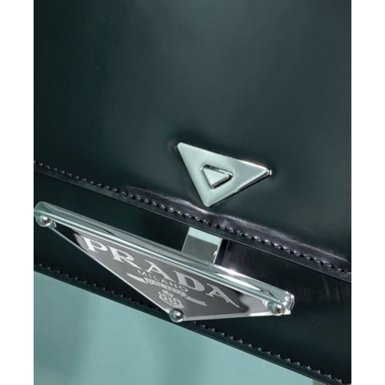 Fake Prada Embleme Brushed-Leather Bag Black Replica