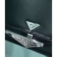 Fake Prada Embleme Brushed-Leather Bag Black Replica