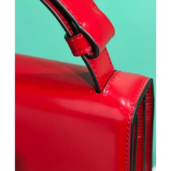 Replica Prada Embleme Brushed-Leather Bag Red