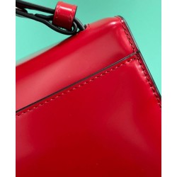 Replica Prada Embleme Brushed-Leather Bag Red