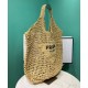 Replica Prada Raffia Tote Bag Apricot