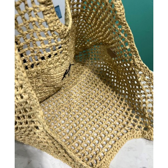 Replica Prada Raffia Tote Bag Apricot