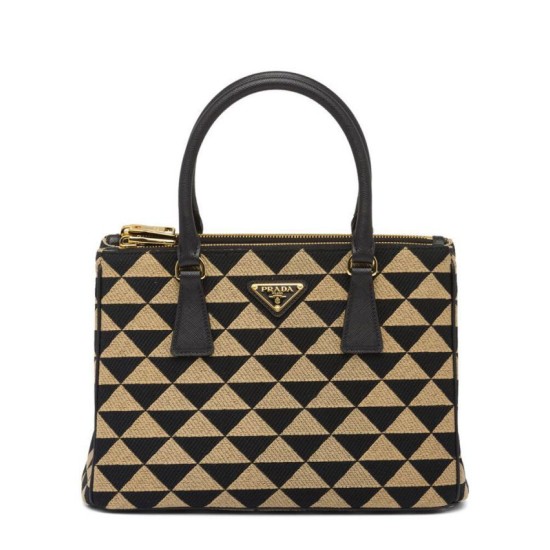 Replica Prada Borsa Prada Galleria Medium In Tessuto Jacquard Apricot