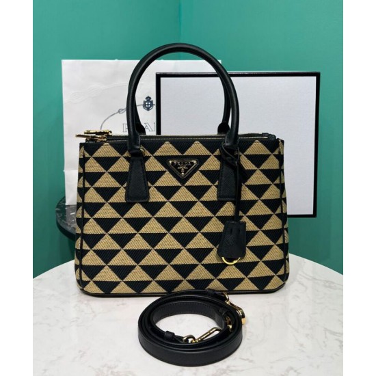 Replica Prada Borsa Prada Galleria Medium In Tessuto Jacquard Apricot