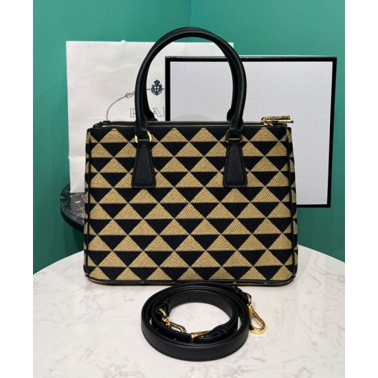 Replica Prada Borsa Prada Galleria Medium In Tessuto Jacquard Apricot