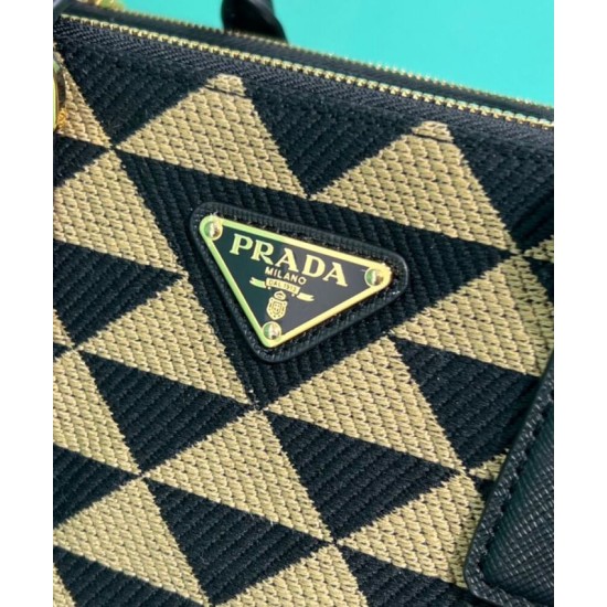 Replica Prada Borsa Prada Galleria Medium In Tessuto Jacquard Apricot