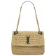 Fake YSL Saint Laurent Niki Medium Chain Bag In Raffia And Leather Apricot Replica