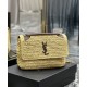 Fake YSL Saint Laurent Niki Medium Chain Bag In Raffia And Leather Apricot Replica