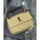 Fake YSL Saint Laurent Niki Medium Chain Bag In Raffia And Leather Apricot Replica