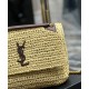 Fake YSL Saint Laurent Niki Medium Chain Bag In Raffia And Leather Apricot Replica