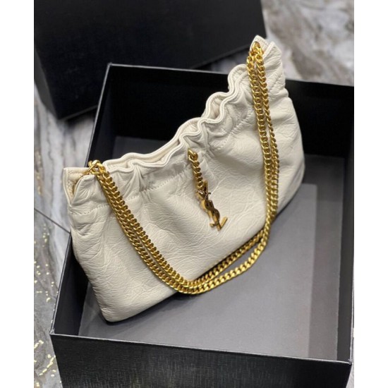 Replica YSL Saint Laurent Mini Leather Shoulder Bag Cream