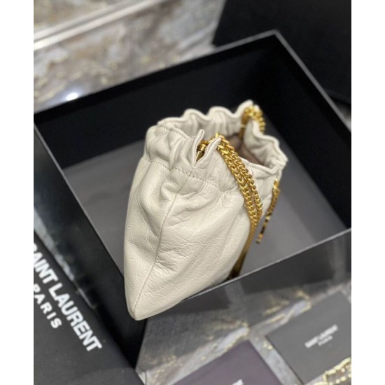Replica YSL Saint Laurent Mini Leather Shoulder Bag Cream