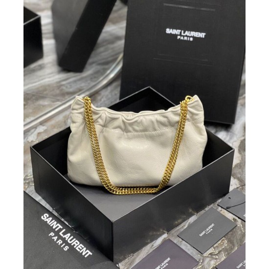 Replica YSL Saint Laurent Mini Leather Shoulder Bag Cream
