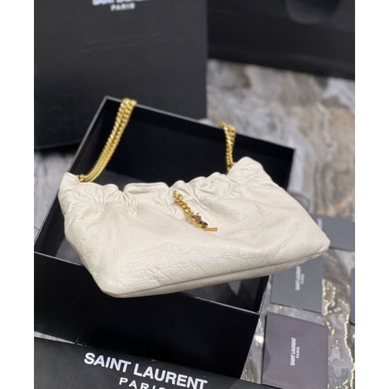 Replica YSL Saint Laurent Mini Leather Shoulder Bag Cream