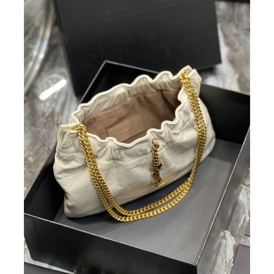 Replica YSL Saint Laurent Mini Leather Shoulder Bag Cream