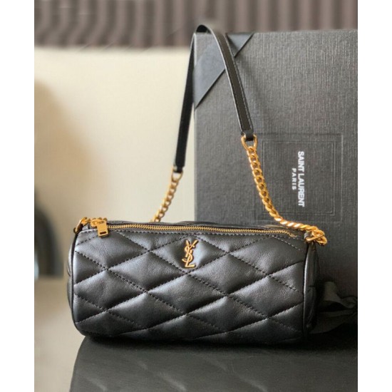 Fake YSL Saint Laurent Sade Mini Tube Bag In Quilted Lambskin Black Replica