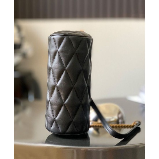 Fake YSL Saint Laurent Sade Mini Tube Bag In Quilted Lambskin Black Replica
