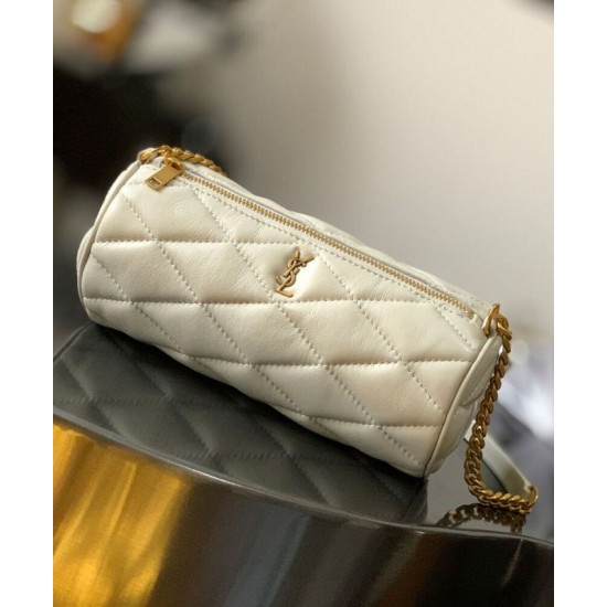 Fake YSL Saint Laurent Sade Mini Tube Bag In Quilted Lambskin Cream Replica