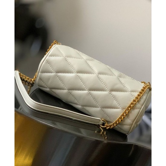 Fake YSL Saint Laurent Sade Mini Tube Bag In Quilted Lambskin Cream Replica