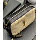 Replica YSL Saint Laurent Lou Camera Bag In Raffia And Leather Apricot
