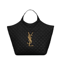Replica YSL Saint Laurent Icare Maxi Shopping Bag In Quilted Lambskin Black