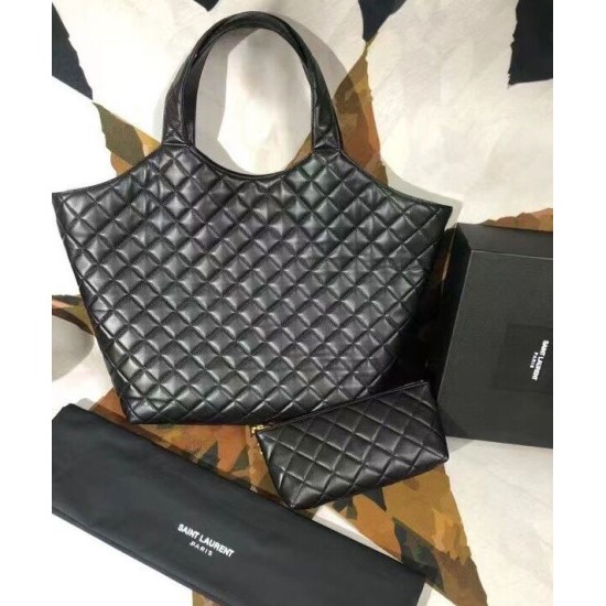 Replica YSL Saint Laurent Icare Maxi Shopping Bag In Quilted Lambskin Black