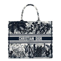 Replica Christian Dior Blue Palm Tree Toile de Jouy Embroidery Dark Blue