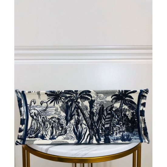 Replica Christian Dior Blue Palm Tree Toile de Jouy Embroidery Dark Blue