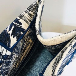 Replica Christian Dior Blue Palm Tree Toile de Jouy Embroidery Dark Blue
