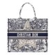 Fake Christian Dior Book Tote Multicolor Dior Around the World Embroidery Blue Replica