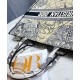 Fake Christian Dior Book Tote Multicolor Dior Around the World Embroidery Blue Replica