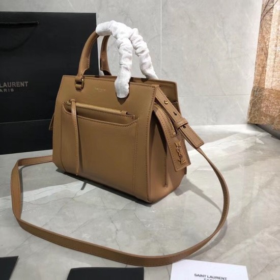 Replica YSL Saint Laurent East Side Smooth Leather Small Tote Bag 554116 Brown