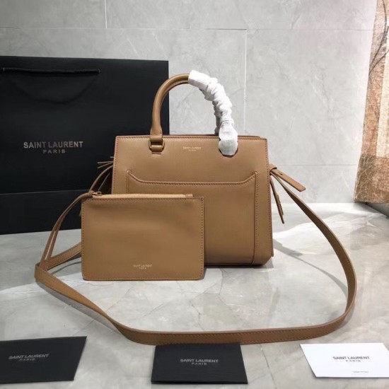 Replica YSL Saint Laurent East Side Smooth Leather Small Tote Bag 554116 Brown