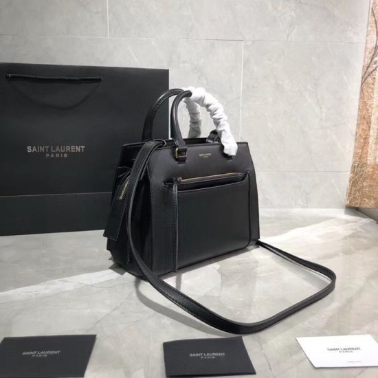 Replica YSL Saint Laurent East Side Smooth Leather Small Tote Bag 554116 Black